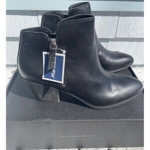 NWT Frye Judith Ankle Boot Zip Block Heel Black Leather Bootie Womens Size 10 M